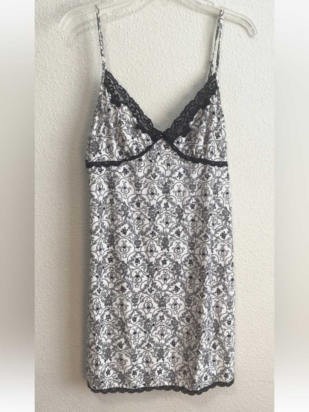 Linea Donatella Slip Lingerie Chemise Womens Size Small Floral Stretch Lace Y2K
